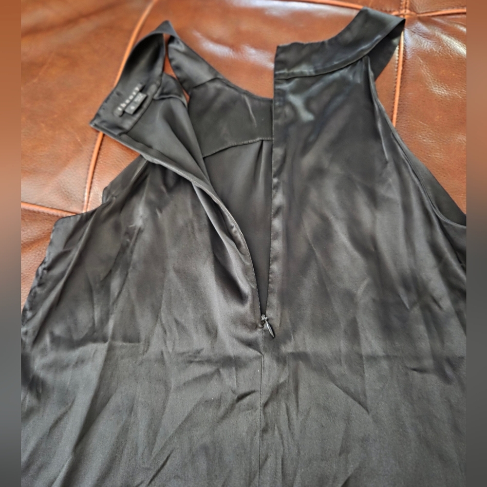 Theory Black Silk Sleeveless Blouse Size Small - Picture 7 of 10